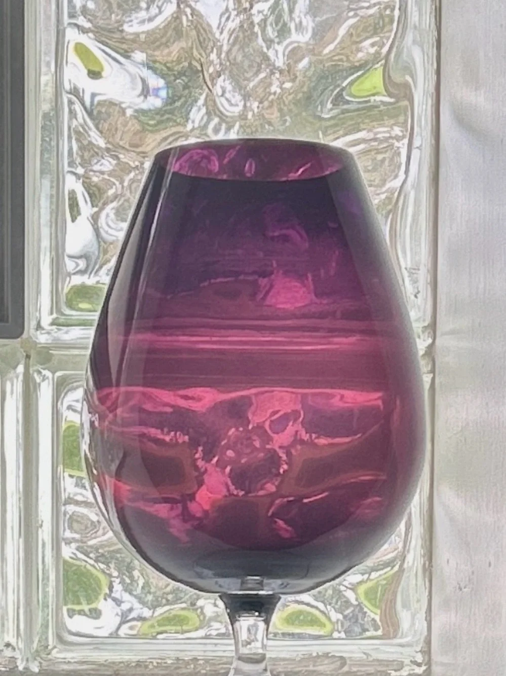 Vtg Empoli Brandy Snifter 9” Vase Amethyst Dark Purple Italian Art Glass